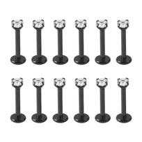 12Pcs 12 Pcs Set Stainless Steel Ear Studs Prevent Allergy Internally Threaded Labret Piercing Set Rust-proof Lightweight juoda