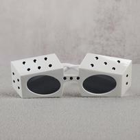 1Pcs Funny Las Vegas Casino Theme Poker Dice Glasses Adult Night Playing Card Sunglasses for Birthday Wedding Party Decoration white