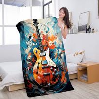 Musical Instruments Drum Kit Guitar Microfiber Blanket Quick Drying Beach Towels Oversized Printing Super Absorbent Pool Towel 70cm×140cm gray