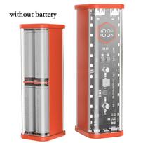 Closely Arranged Components 21700 Power Bank Battery Case Dual USB Outputs oranžinė