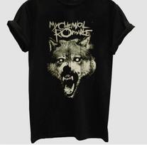 My Chemical Romance Wolf T-shirt Cotton All Size NI798 S gray