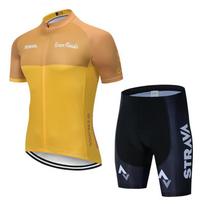 Men Women Cycling Jersey Bib Shorts Set Breathable Quick-Dry Bike Outfit Road Mountain Riding XS yellow