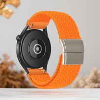 18/20/22mm Fashion Magnetic Nylon Strap for Garmin Venu 4/3/Forerunner 265/Amazfit GTR 4/GTS 4/Bip 5/6/T-Rex 3 Replacement Band 18mm oranžinė