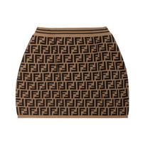 FENDI Monogram Brand Logo Moderate Skirt Kids' Black Brown JFG070AEYDF15B6 Dark Brown