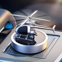 Saulės energija varomas automobilio kvapas Sraigtasparnis Stalo dekoracija Metalinis lėktuvas Lėktuvo modelis Automatiškai besisukantis kvapų difuzorius gray