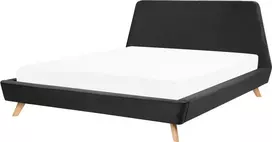 Beliani Viengulė lova VIENNE 180 x 200 cm, juoda