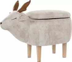 Beliani Vaikiškas pufas su daiktadėže REINDEER smėlio spalvos elnias