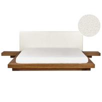 Beliani Vandens lova Boucle ZEN 180 x 200 cm Natūralus uosis