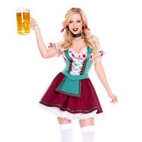 Oktoberfest maid costumes, Amazon's new Halloween costumes, bartender performance dresses S beige