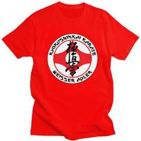 Custom Cool Karate Kyokushin T Shirt Men Short Sleeve Pure Cotton Tshirt Casual Martial Arts Tees Streetwear Tshirt S red