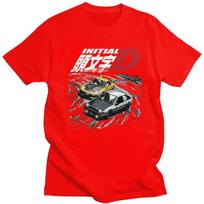 Custom Anime Mountain Racing Initial D T Shirts Men 100 Cotton Tees Tshirt Short Sleeve Tshirt Clothes 4XL gray