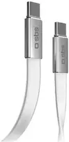 Cable SBS USB-C/USB-C, 60W, 1m, Flat Connector, balta