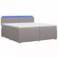 Spyruoklinė lova su čiužiniu Taupe 200 x 200 cm Audinys