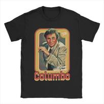 Columbo TV laidos Vyriški marškinėliai Naujoviški marškinėliai Trumpomis rankovėmis, apvalia apykakle, grynos medvilnės, didelio dydžio viršutiniai drabužiai S juoda