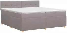 Spyruoklinė lova su čiužiniu Taupe 200 x 200 cm Audinys