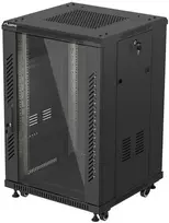 Lanberg stovima 19" 18U 600x600 juoda spinta su stiklinėmis durimis