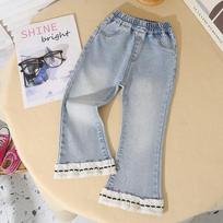 2025 Heart Embroidery Flare Jeans for Baby Girls – Chic Spring Fashion 120cm