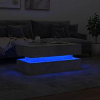 Stolik Kawowy Z Oświetleniem Led, Szarość Betonu, 90X50X40 Cm