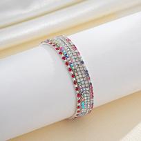 Dopamine Gemstone Bracelet: Women's Summer Rhinestone Colorful Lux Jewelry white