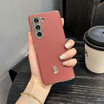 For Samsung Galaxy Z Fold 7 Case Luxury PU Leather Skin plating Protective Back Cover Case For Samsung Z Fold 7 6 5 4 3 Se Shell Galaxy Z Fold7 raudona