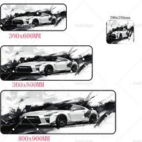 Large White Sports Car Design Mouse Pad Gaming AntiSlip Rubber Base Extended Desk Mat for Gamer Office Use Computer Accessories 800x300x2mm