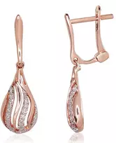 Diamond Sky Jewelry Auksiniai auskarai su deimantais „Golden Drop II“