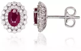 Diamond Sky Jewelry Auksiniai auskarai su deimantais ir rubinais „Ferro V“