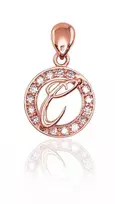 Diamond Sky Jewelry Raudono aukso 585 prabos raidės pakabukas su cirkoniais „C“