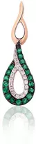 Diamond Sky Jewelry Raudono aukso 585 prabos pakabukas su deimantais ir smaragdais „Princesės Ašara“