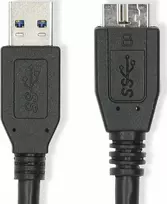 Nedis USB-A – micro-B USB laidas, 1 m juodas (CCGL61500BK10)