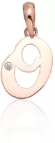 Diamond Sky Jewelry Raudono aukso 585 prabos raidės pakabukas su cirkoniais „O IV“