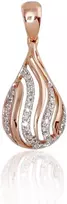 Diamond Sky Jewelry Raudono aukso 585 prabos pakabukas su deimantais „Golden Drop“