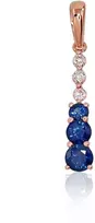 Diamond Sky Jewelry Raudono aukso 585 prabos pakabukas su deimantais ir safyrais „Kamelija V“