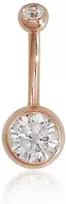 Diamond Sky Jewelry Raudono aukso 585 prabos pilvo auskaras su cirkoniais „Juno Gold VIII“