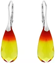 Diamond Sky Jewelry Sidabriniai auskarai „Rainbow Waterfall (Fireopal)“ su Swarovski® kristalais