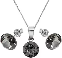 Diamond Sky Jewelry Sidabrinis papuošalų rinkinys moterims „Classic (Sidabrinis Night)“ su Swarovski® kristalais