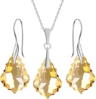 Diamond Sky Jewelry Sidabrinis papuošalų rinkinys moterims „Baroque IV (Golden Shadow)“ su Swarovski® kristalais
