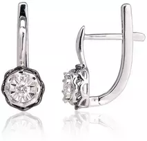 Diamond Sky Jewelry Balto aukso 585 prabos auskarai su deimantais „Juno Gold IV“