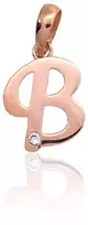 Diamond Sky Jewelry Raudono aukso 585 prabos raidės pakabukas su cirkoniais „B IV“
