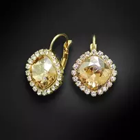 Diamond Sky Jewelry Auskarai „Glare III (Golden Shadow)“ su Swarovski® kristalais