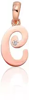 Diamond Sky Jewelry Raudono aukso 585 prabos raidės pakabukas su cirkoniais „C IV“