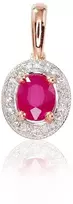 Diamond Sky Jewelry Raudono aukso 585 prabos pakabukas su deimantais ir rubinais „Sofia“