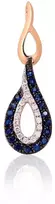 Diamond Sky Jewelry Raudono aukso 585 prabos pakabukas su deimantais ir safyrais „Princesės Ašara II“