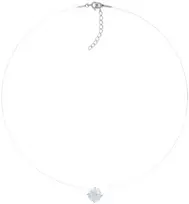 Diamond Sky Jewelry (Išskirtinis) Nematomasis sidabrinis pakabukas (Silk Baltas) su Swarovski Zirconia Pure Brilliance kristalu