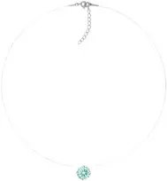 Diamond Sky Jewelry (Išskirtinis) Nematomasis sidabrinis pakabukas (Frosty Mint) su Swarovski Zirconia Pure Brilliance kristalu