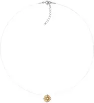 Diamond Sky Jewelry (Išskirtinis) Nematomasis sidabrinis pakabukas (Fancy Champagne) su Swarovski Zirconia Pure Brilliance kristalu