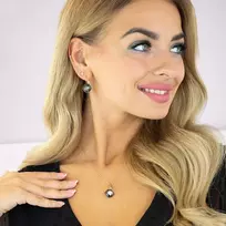 Diamond Sky Jewelry Papuošalų rinkinys moterims „Glare V (Sidabrinis Night)“ su Swarovski® kristalais