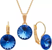 Diamond Sky Jewelry Papuošalų rinkinys moterims „Clarice II (Sapphire)“ su Swarovski® kristalais