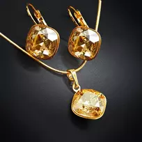 Diamond Sky Jewelry Papuošalų rinkinys moterims „Glare IV (Golden Shadow)“ su Swarovski® kristalais