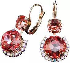 Diamond Sky Jewelry Auskarai „Clarice VI (Rose Peach)“ su Swarovski® kristalais